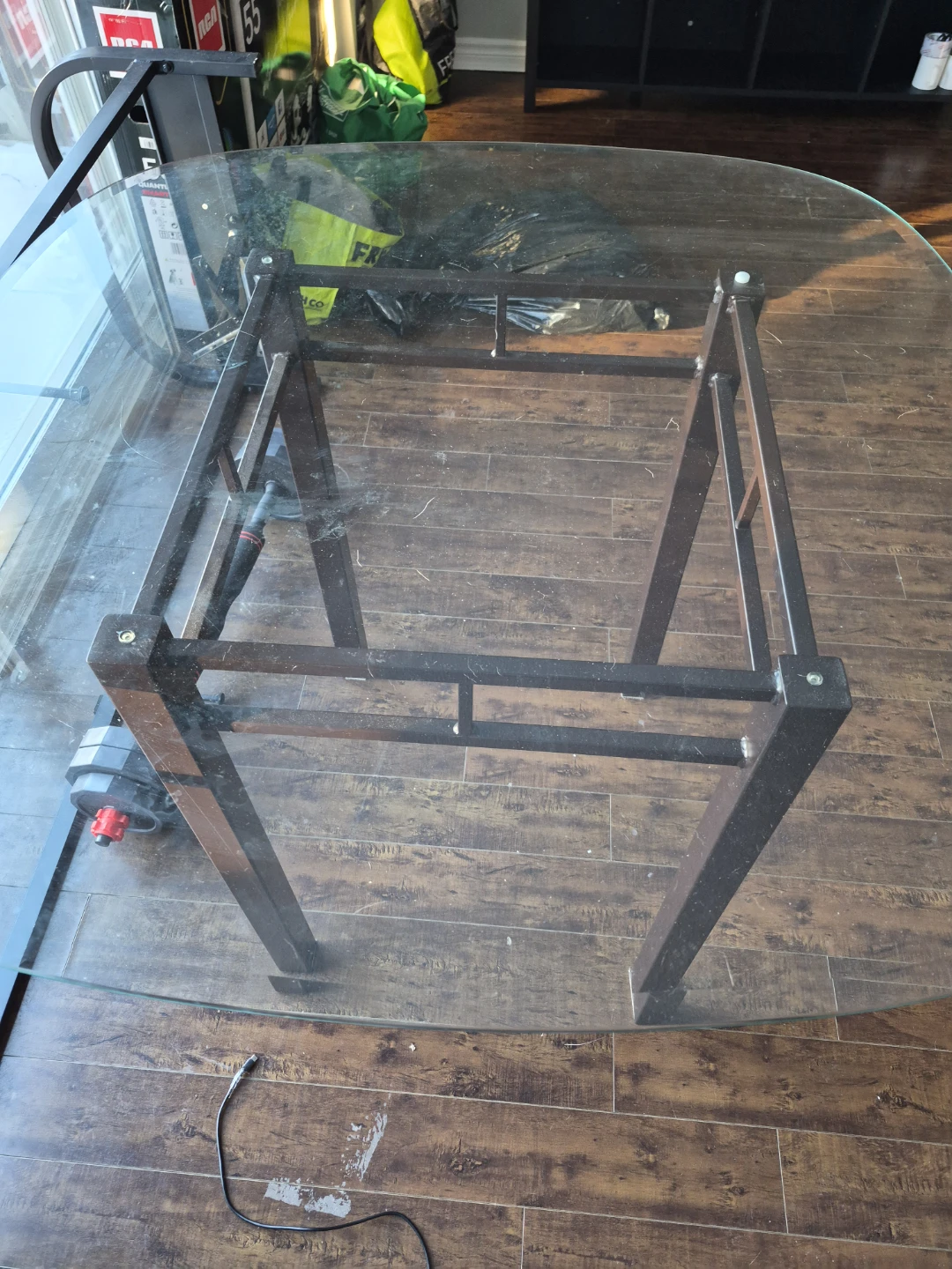Glass Top Table with Metal Base - photo 3