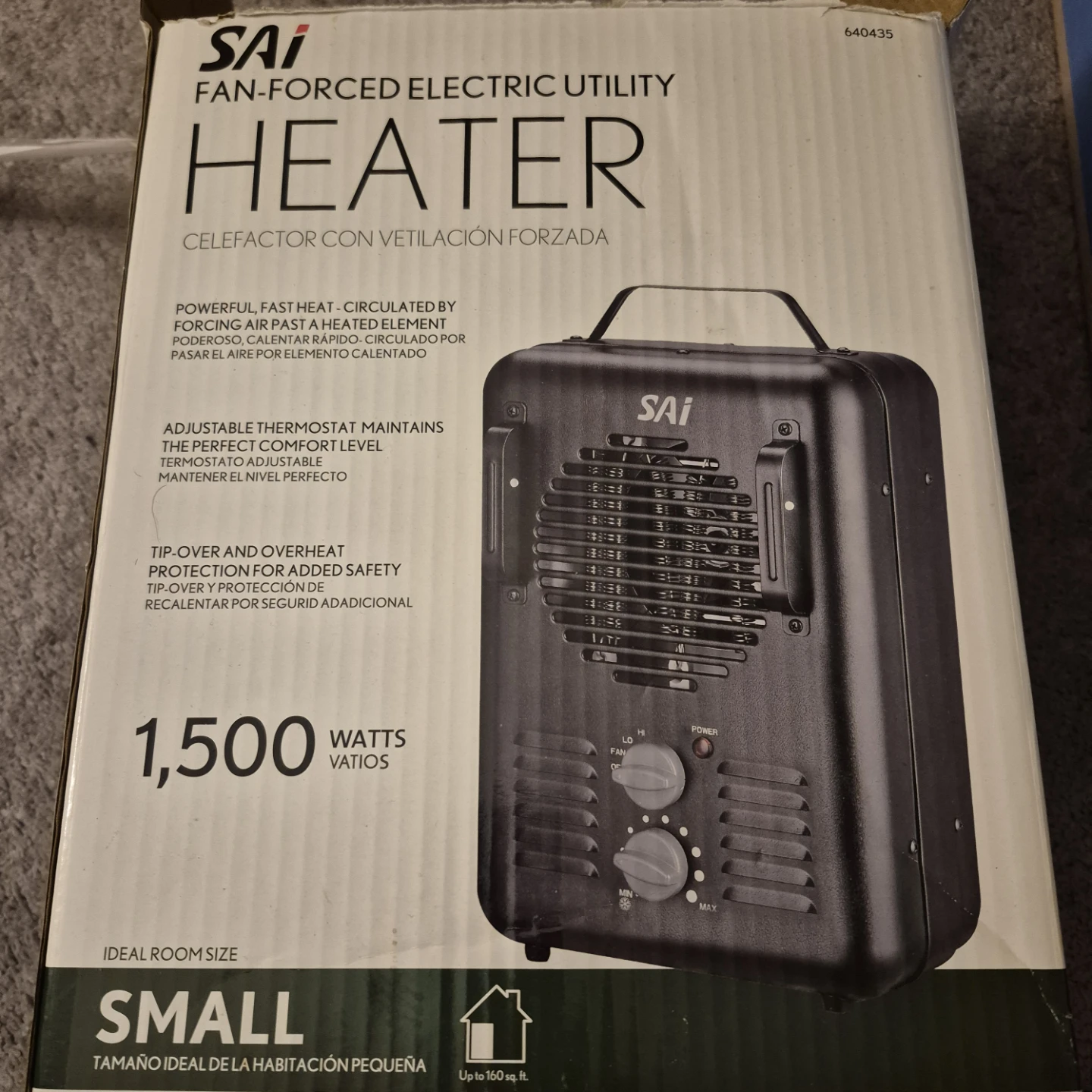 SAI Fan-Forced Electric Utility Heater 1500W