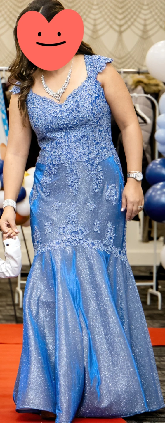 Blue Embellished party wea Dress - photo 5