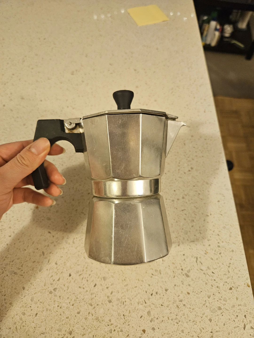 Silver Moka Pot Coffee Maker