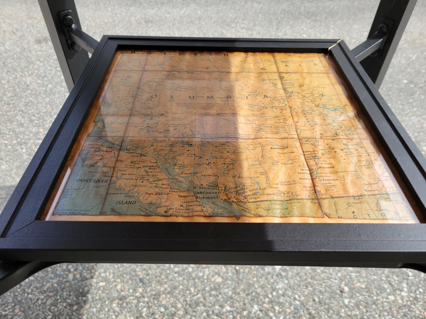 Unique Vintage World Map Table. BC Local Map Shelf - photo 5