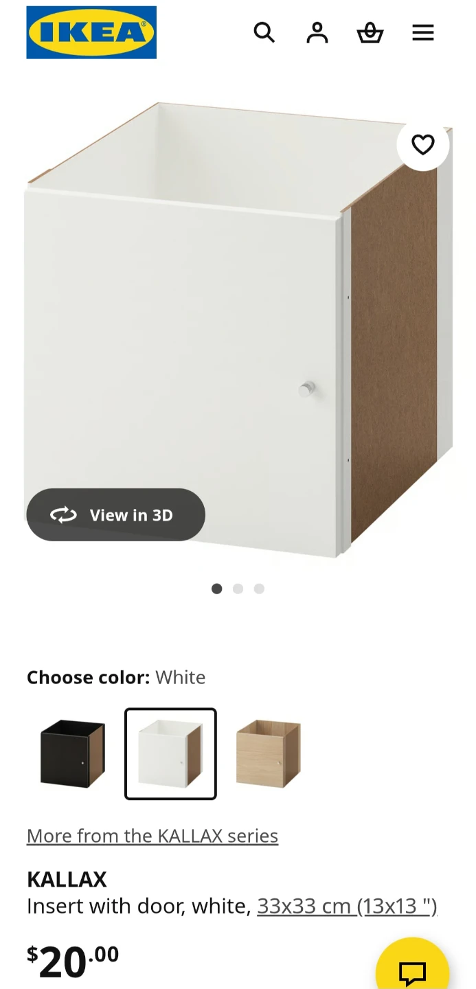 IKEA KALLAX Insert with Door, White