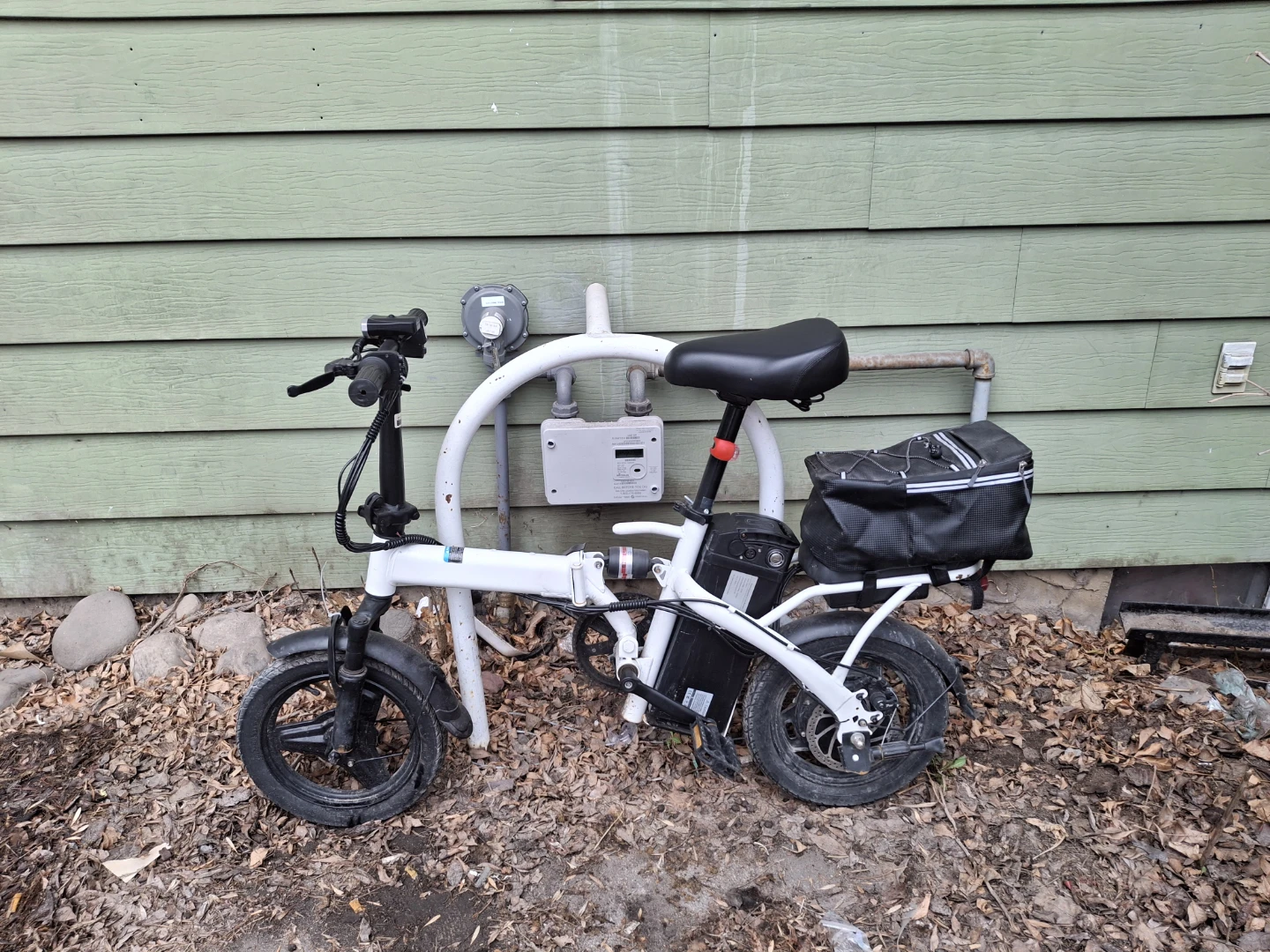 White Folding Electric Bike