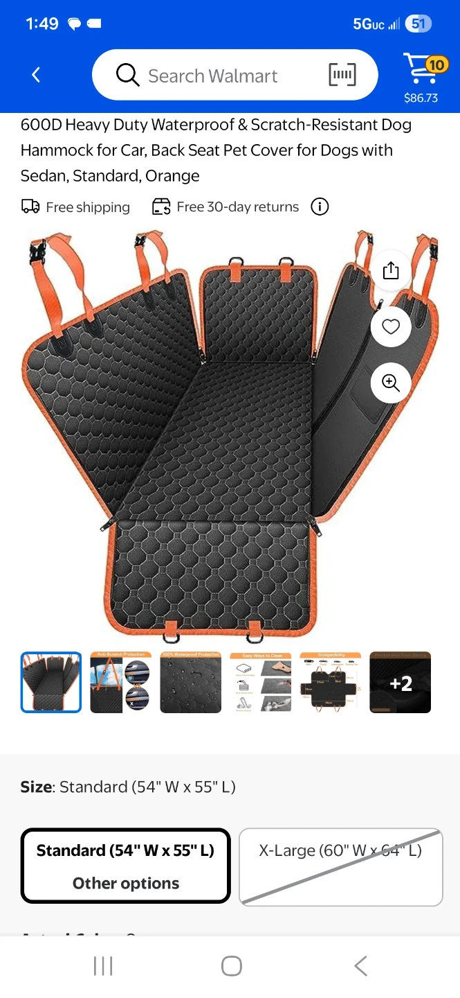 600D Heavy Duty Waterproof Pet Seat Cover
