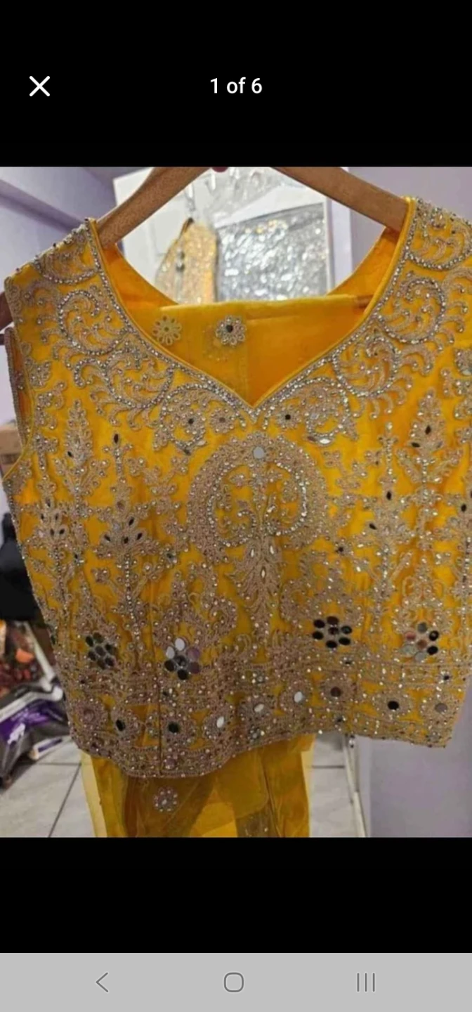 Embellished Yellow Lehenga and Blouse Set