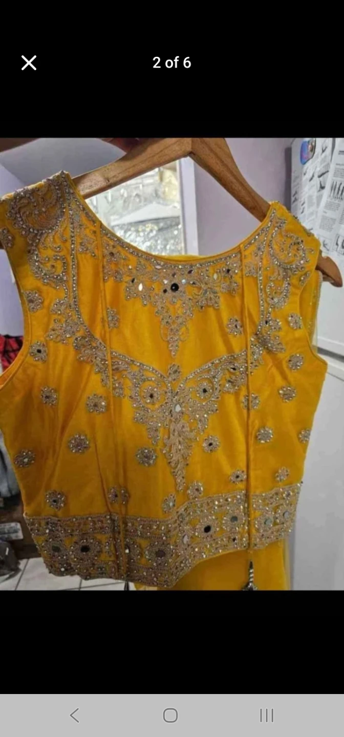 Embellished Yellow Lehenga and Blouse Set - photo 2