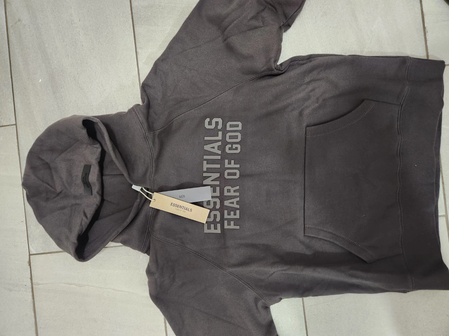 Essentials Fear of God Hoodie - Charcoal Grey - Size M - photo 3