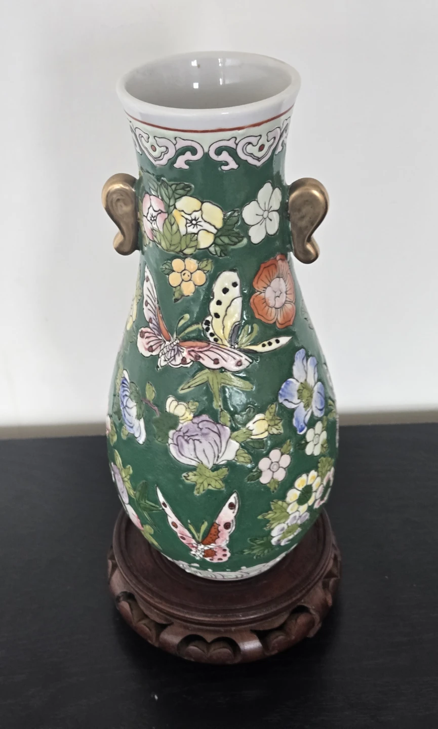 Vintage Chinese Famille Rose Porcelain Vase Daoguang Marking - photo 4