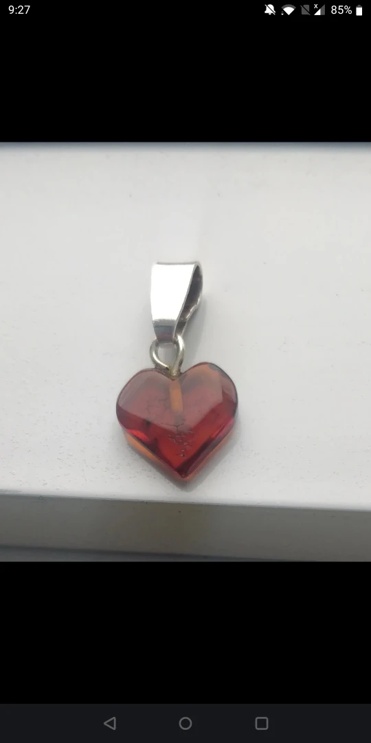 Heart Shaped Amber Pendant