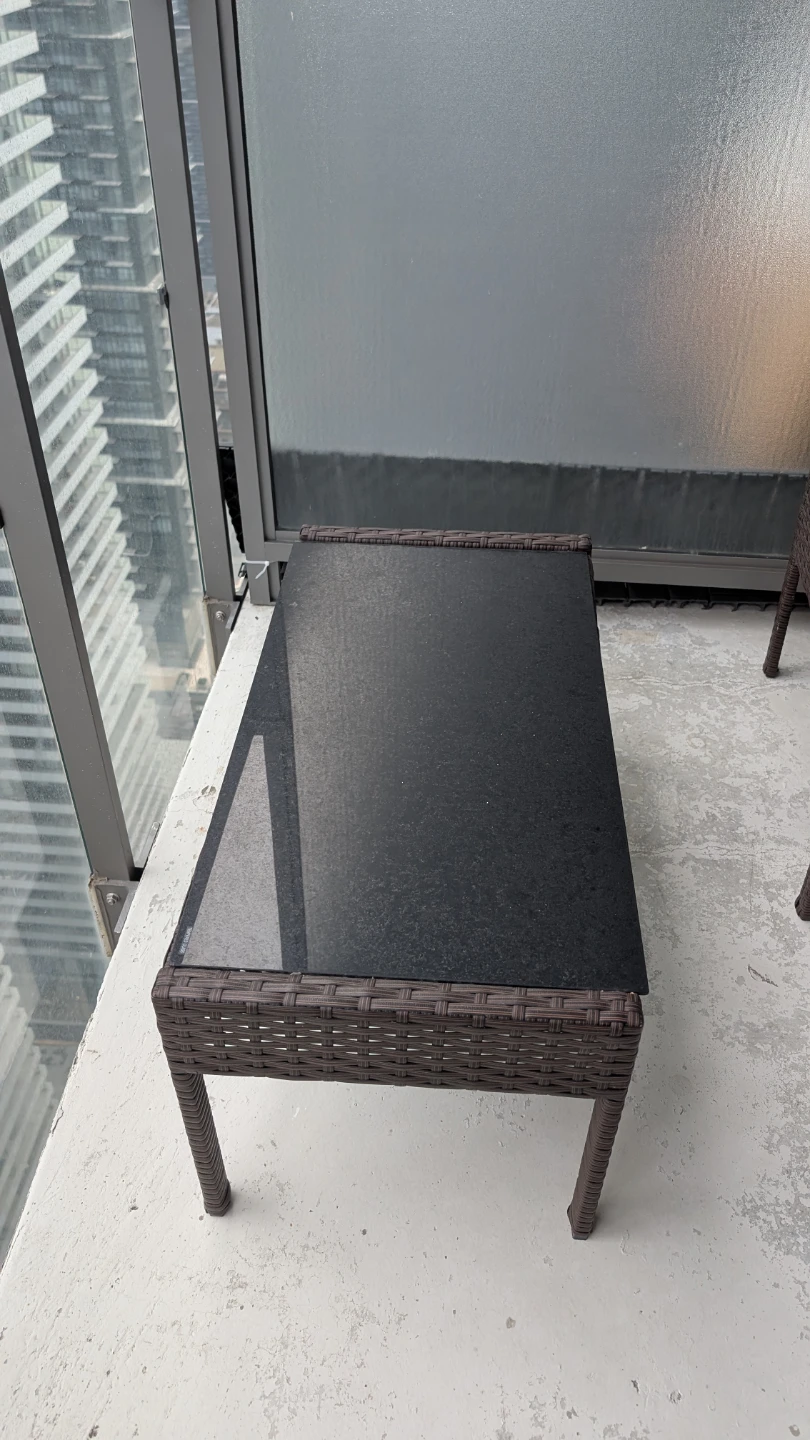 Brown Wicker balcony set with White Cushion - photo 4