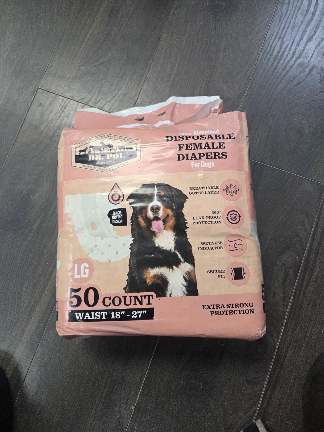 Dr. Pol Large Disposable Female Dog Diapers - 50 Count