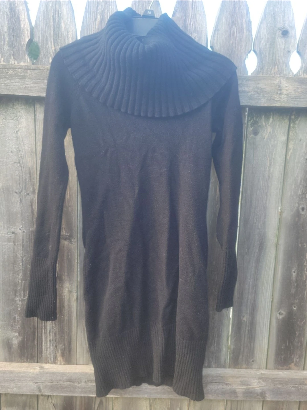 INC International Concepts Black Cowl Neck Sweater Dress XS