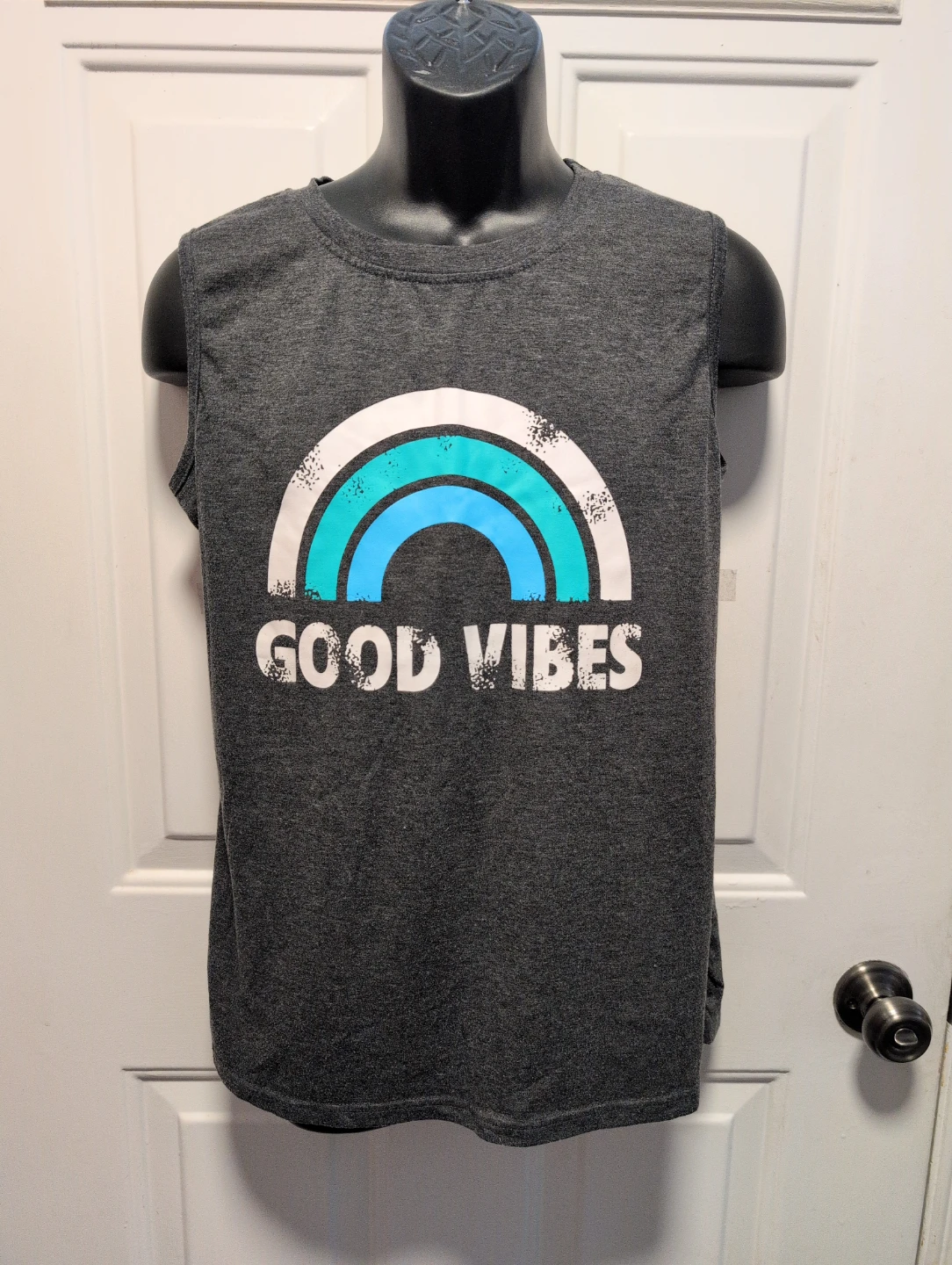 Dark Grey "Good Vibes" Tank Top - Size M