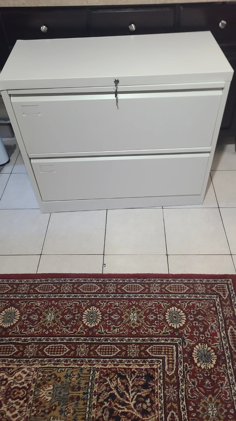 White 2-Drawer Metal Filing Cabinet - photo 2