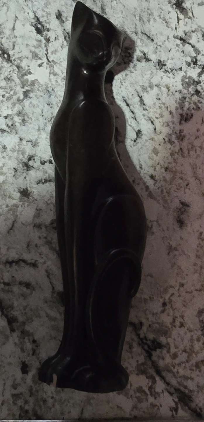 Vintage dark Bronze-Finish Cat Figurine - photo 2