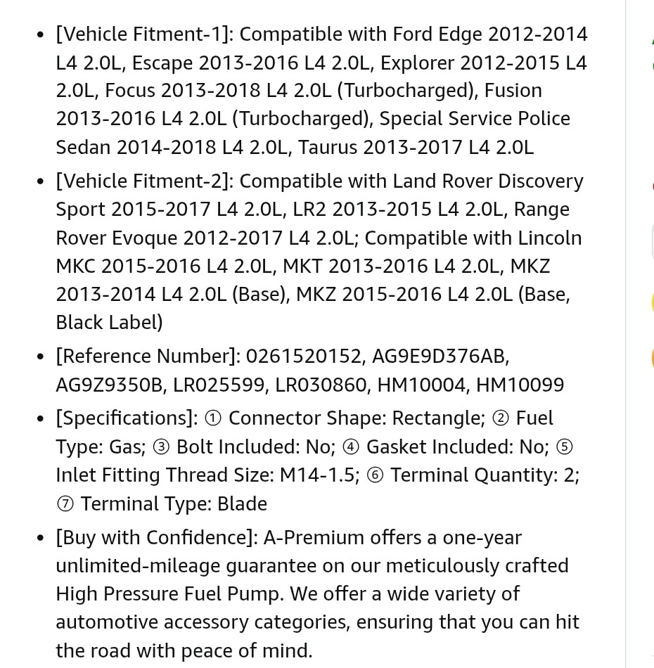 A-Premium High Pressure Fuel Pump HPP10004C - photo 5