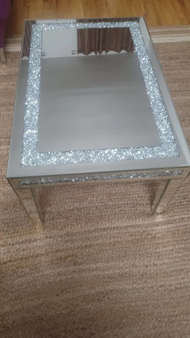 Mirrored Accent Table with Crystal Inlay - photo 2