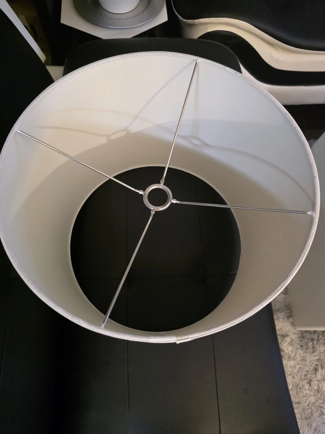 White Fabric Drum Lampshade