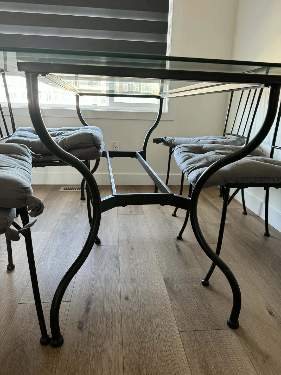 Glass Top Dining Table with 4 Metal Chairs - photo 3
