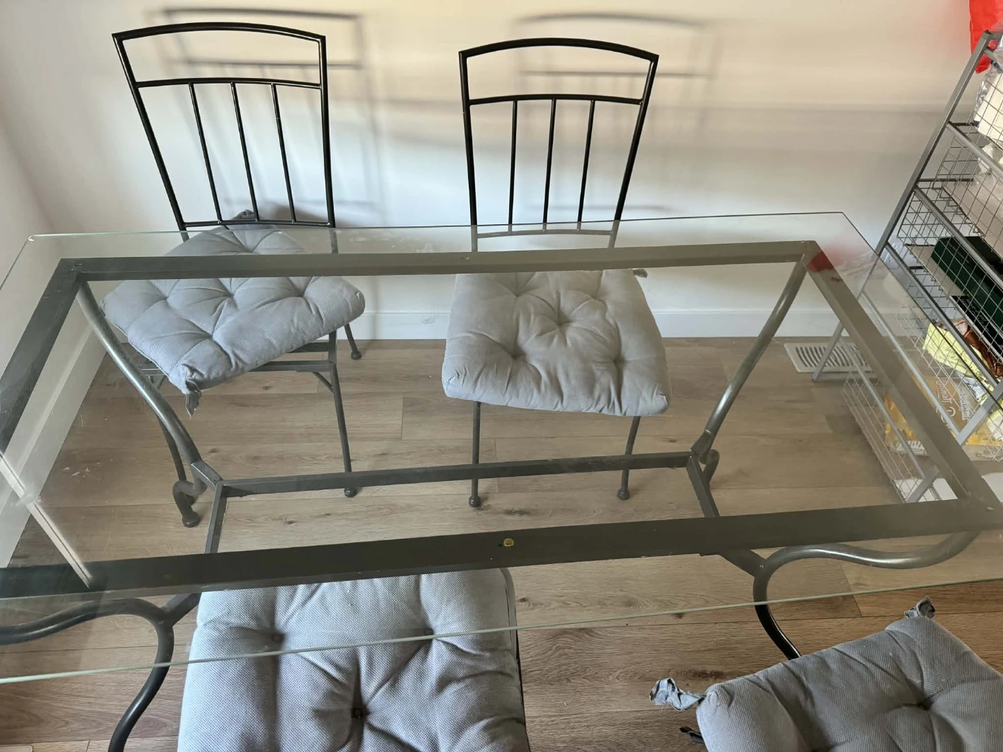 Glass Top Dining Table with 4 Metal Chairs - photo 4