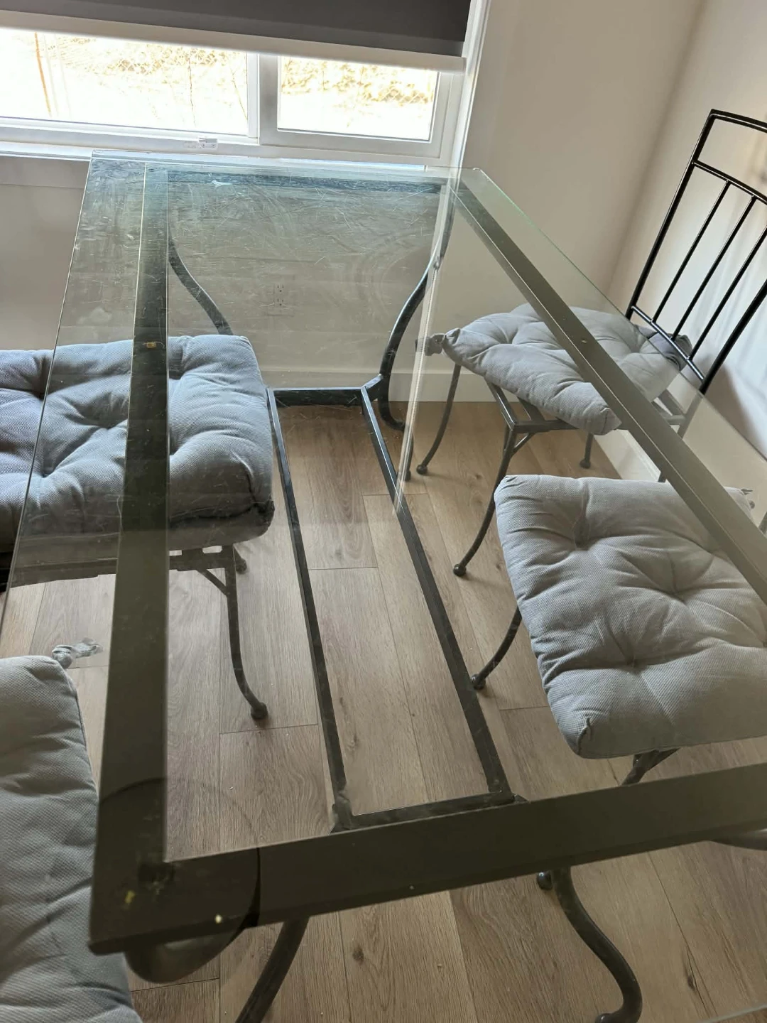 Glass Top Dining Table with 4 Metal Chairs - photo 5