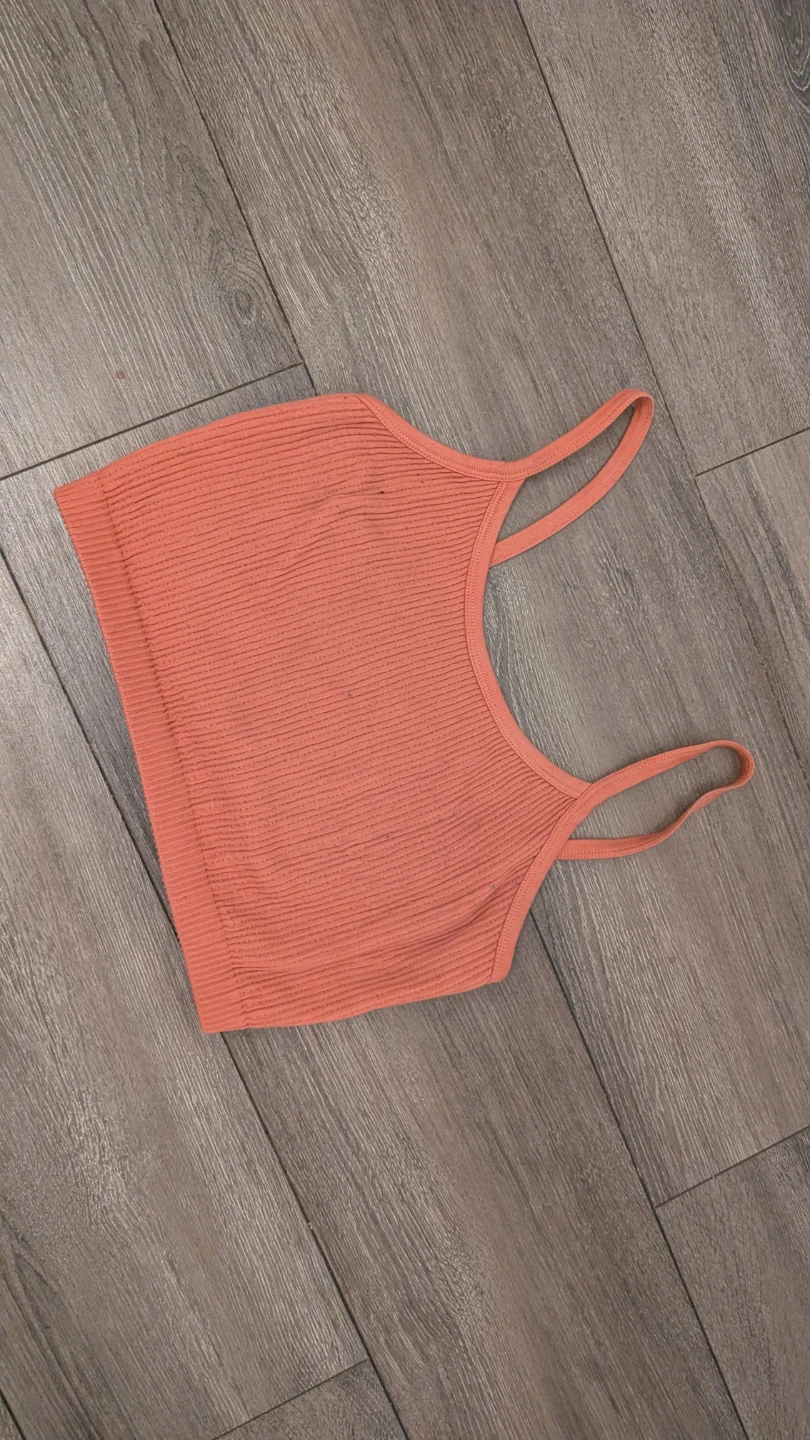 Coral ribbed tank top