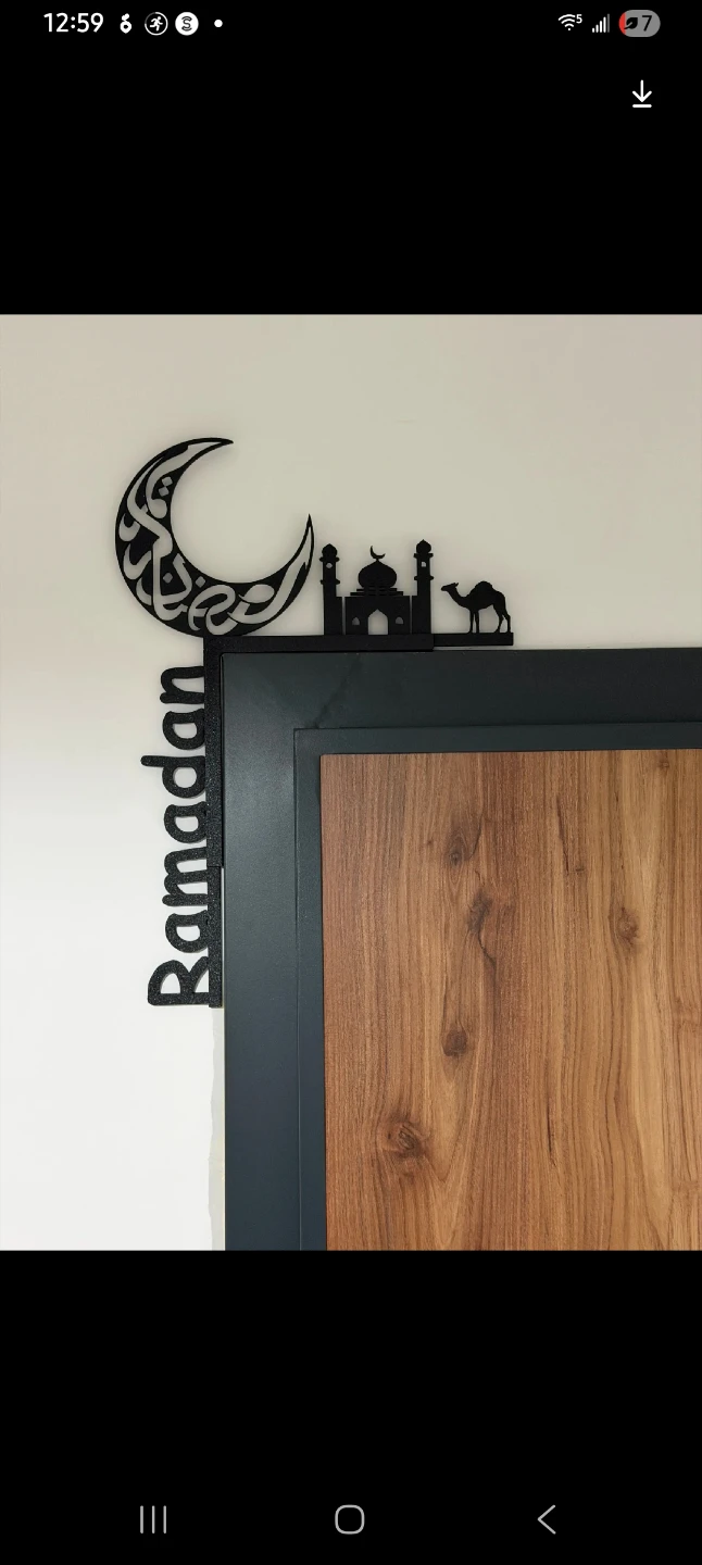 Ramadan Decorative Crescent Moon and Mosque Set