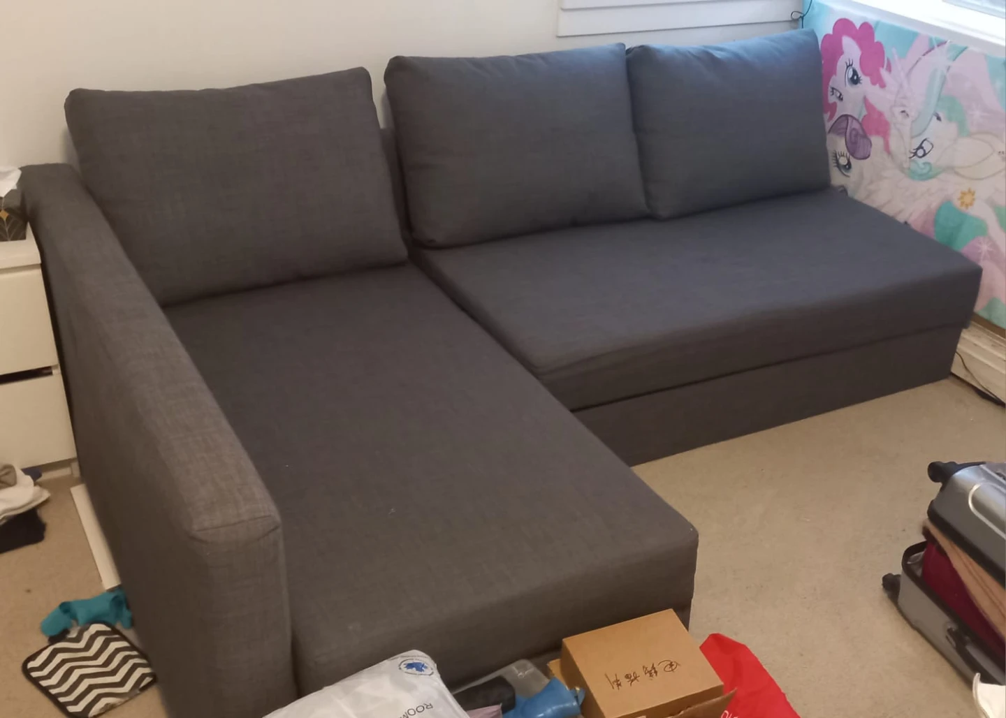 Dark Grey Sectional Sofa Couch - photo 2