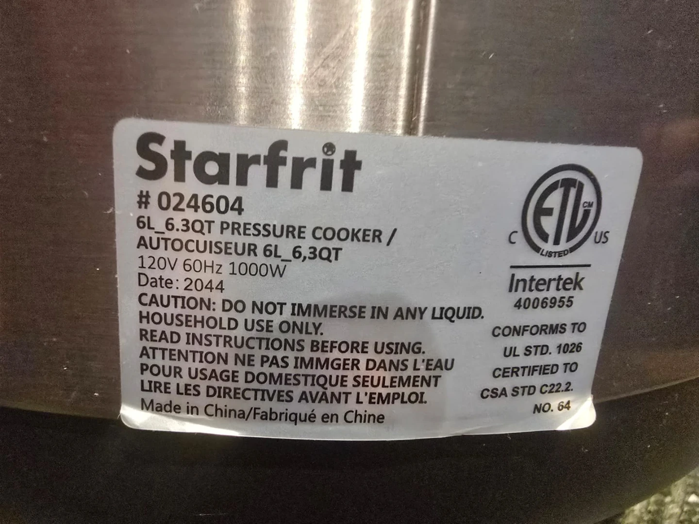 Starfrit 6L 6.3QT Pressure Cooker - photo 4