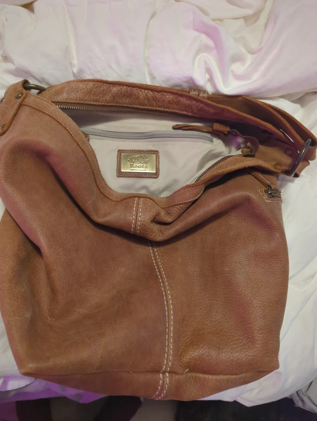 Roots Leather Shoulder Bag