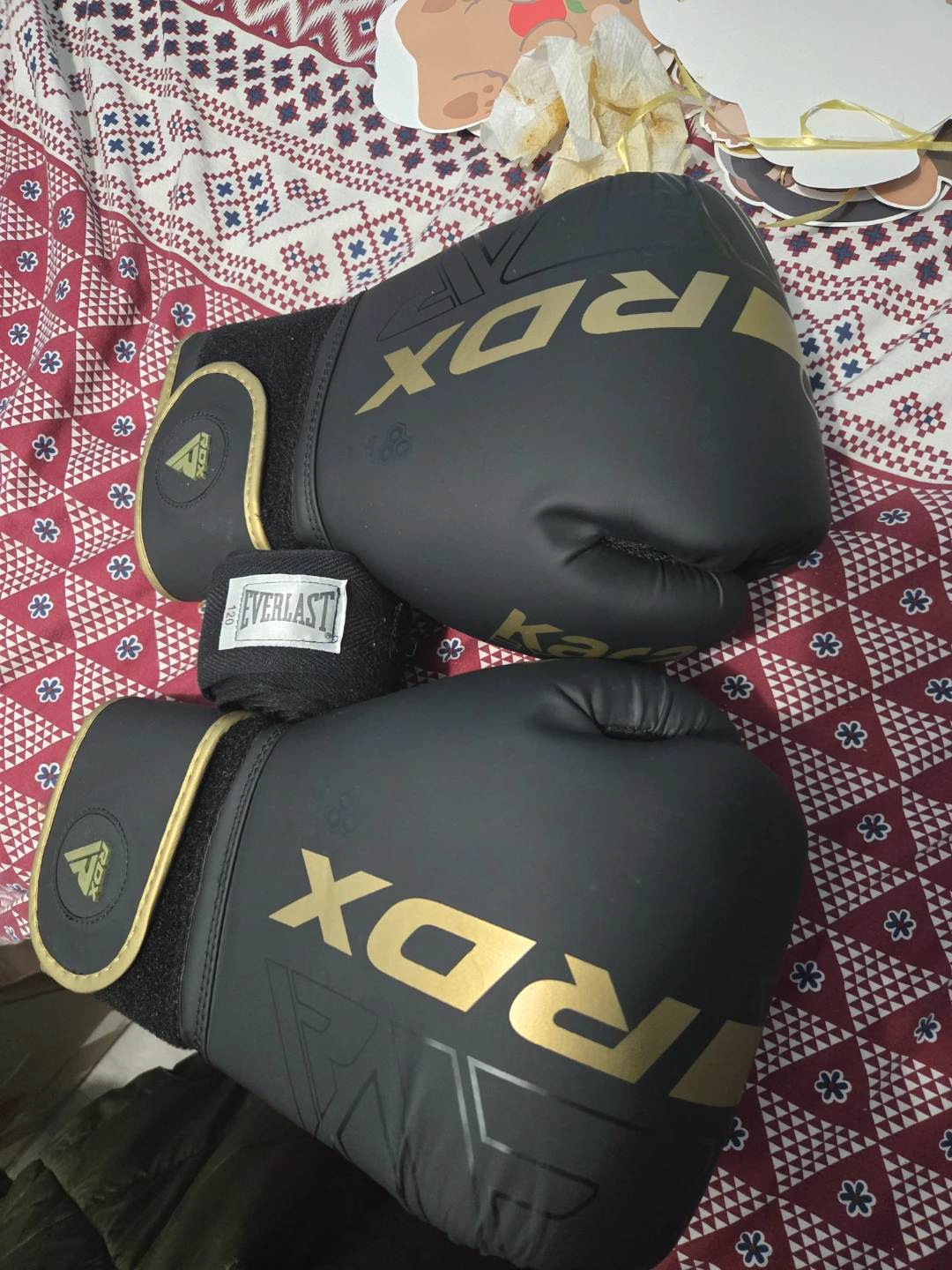 RDX Boxing Gloves with Everlast Hand Wraps