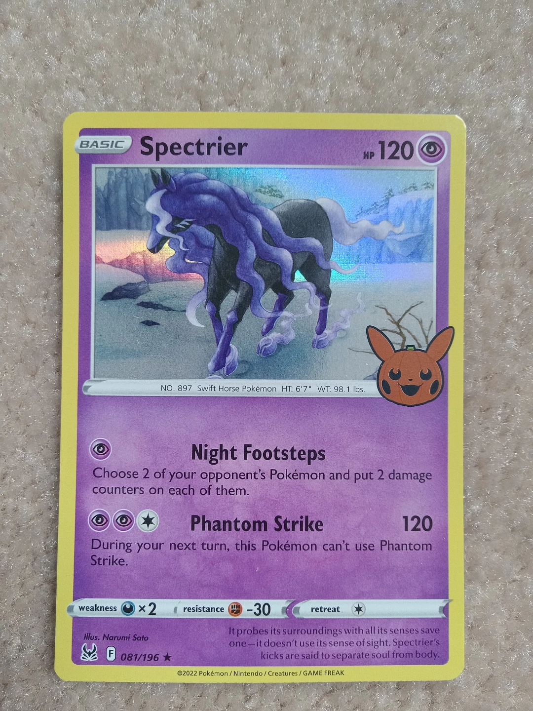 Spectrier Halloween Pokémon Card