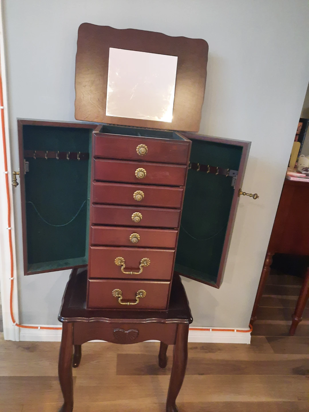Bombay Wooden Jewelry Box Armoire with Mirror - photo 2