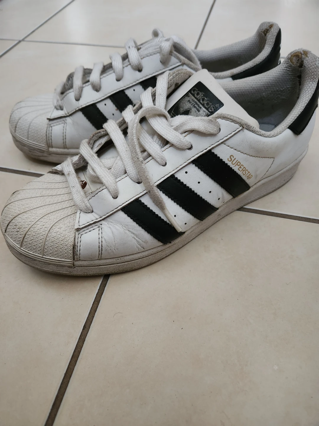 Adidas Superstar White Black Stripe Sneakers