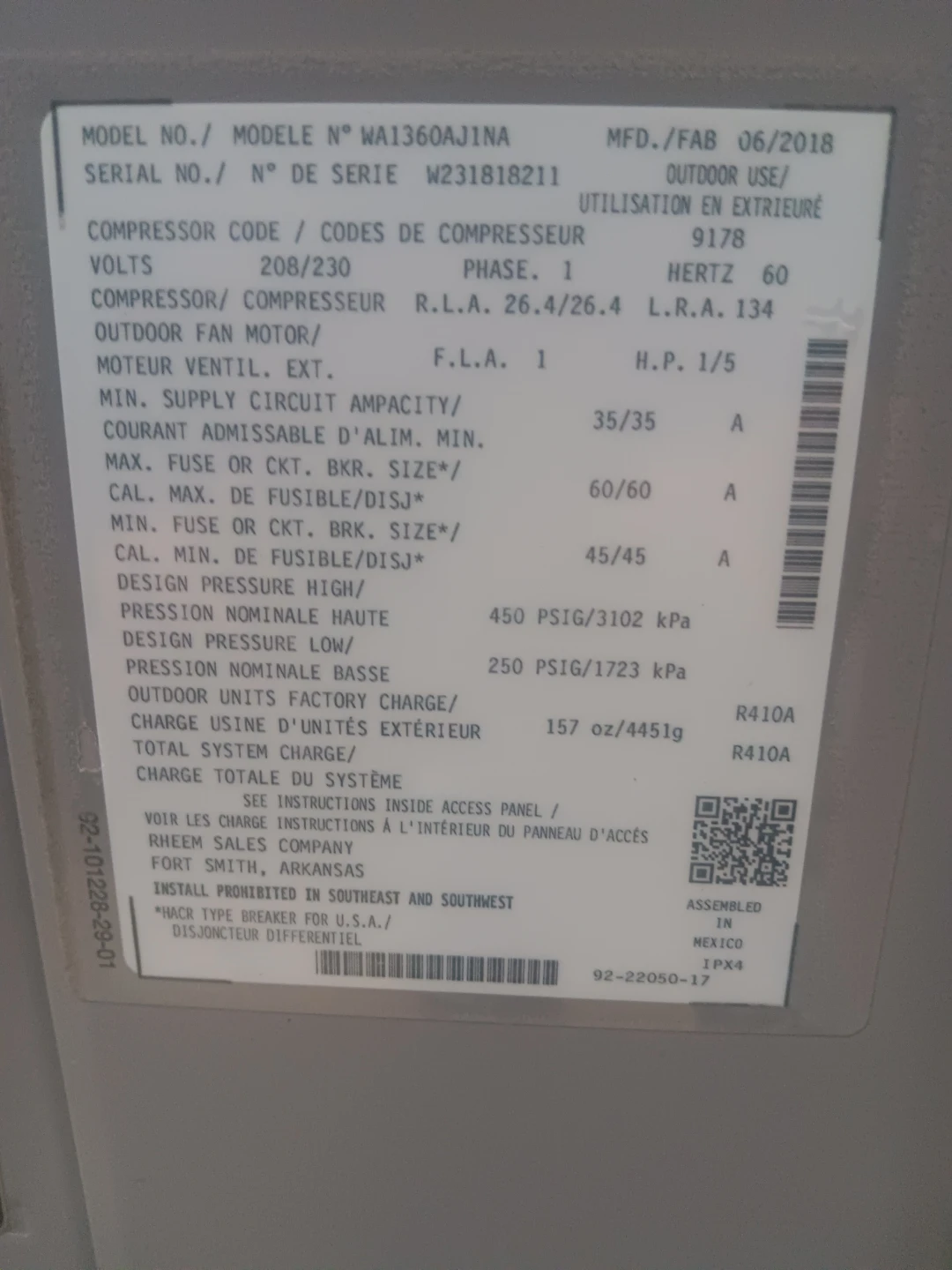 Weather King WA1360AJ1NA Outdoor Air Conditioner Unit - photo 2