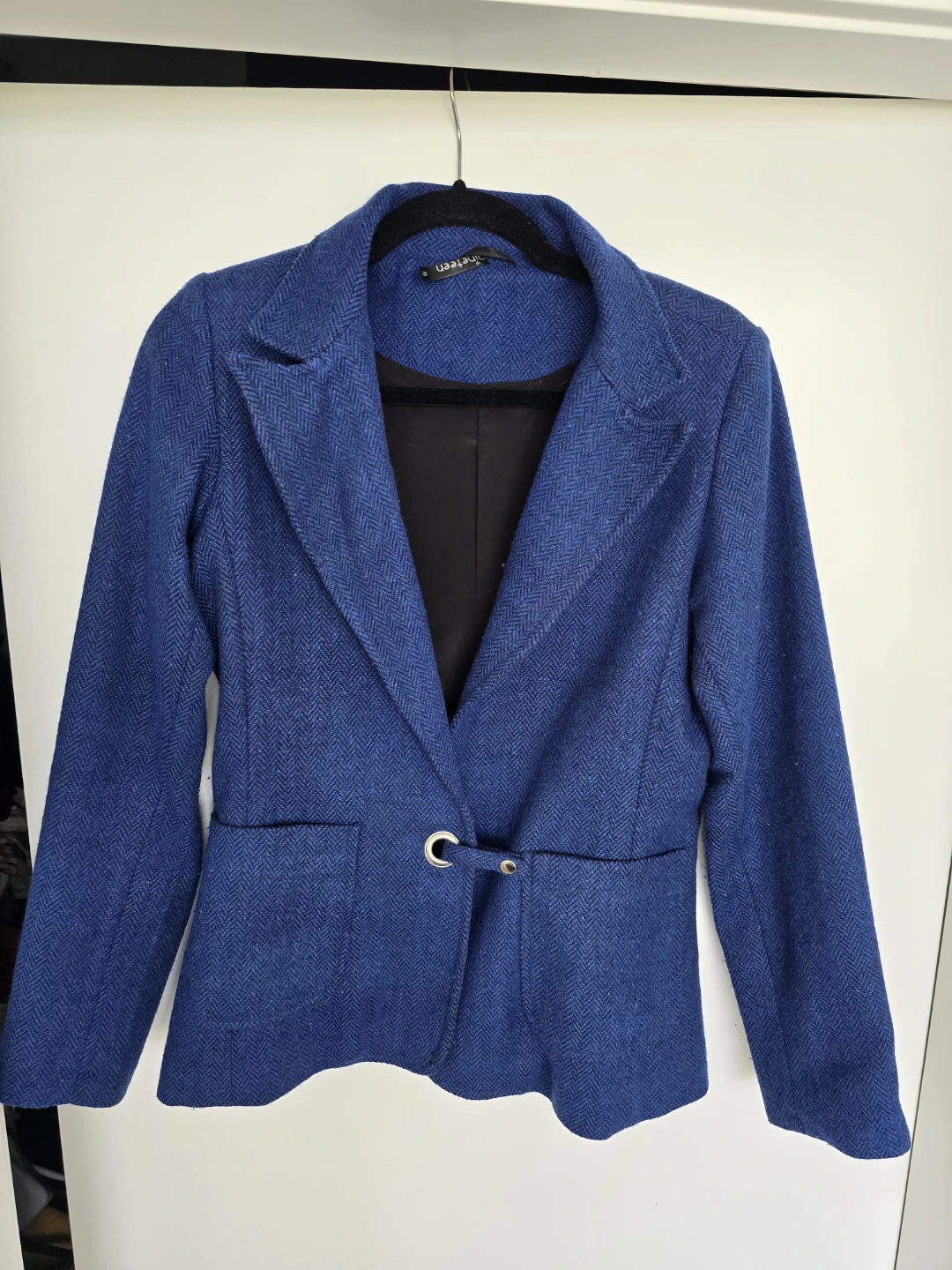 Blue Herringbone Blazer