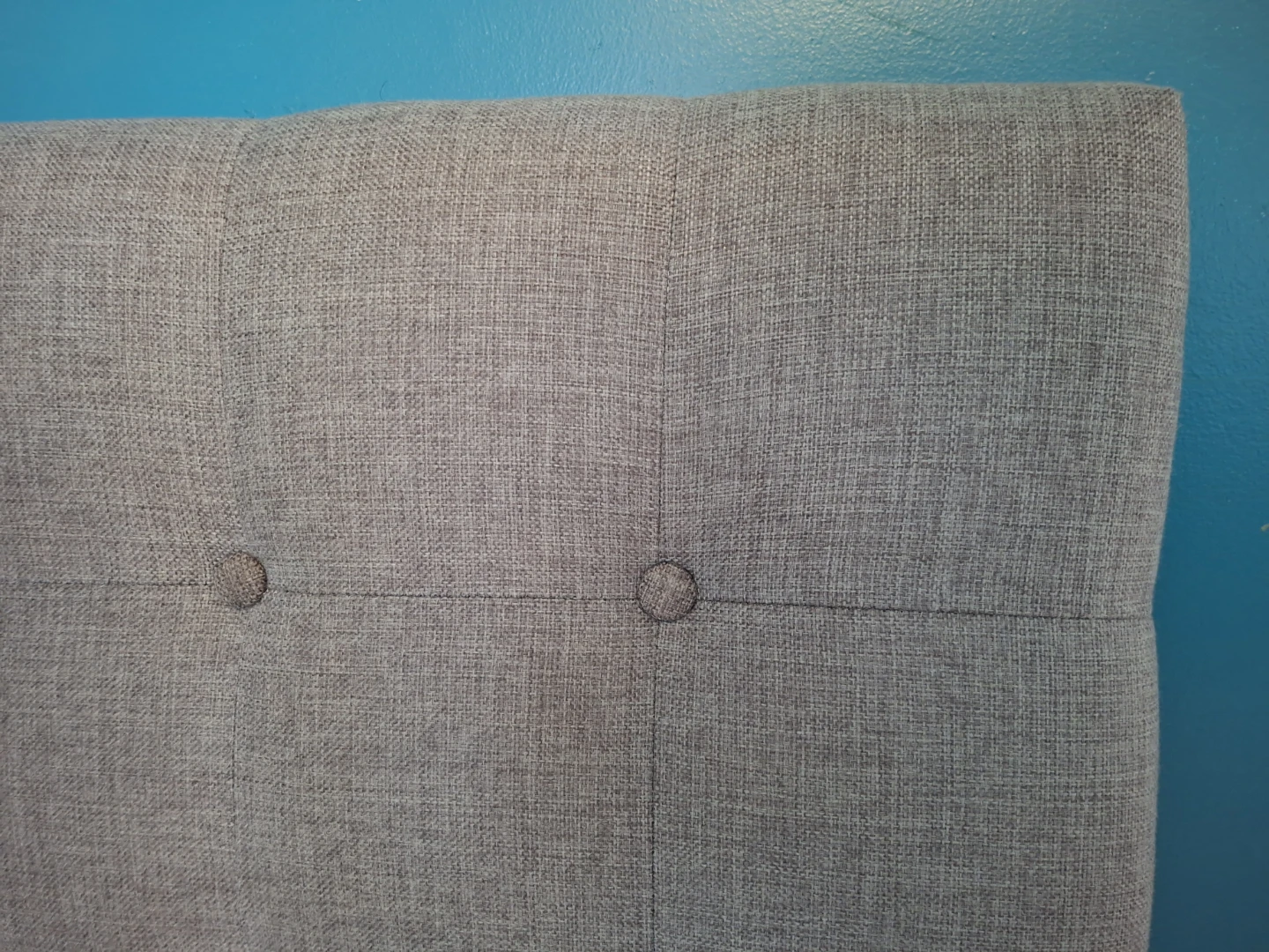 Grey Tufted Headboard, twin mattress and frame