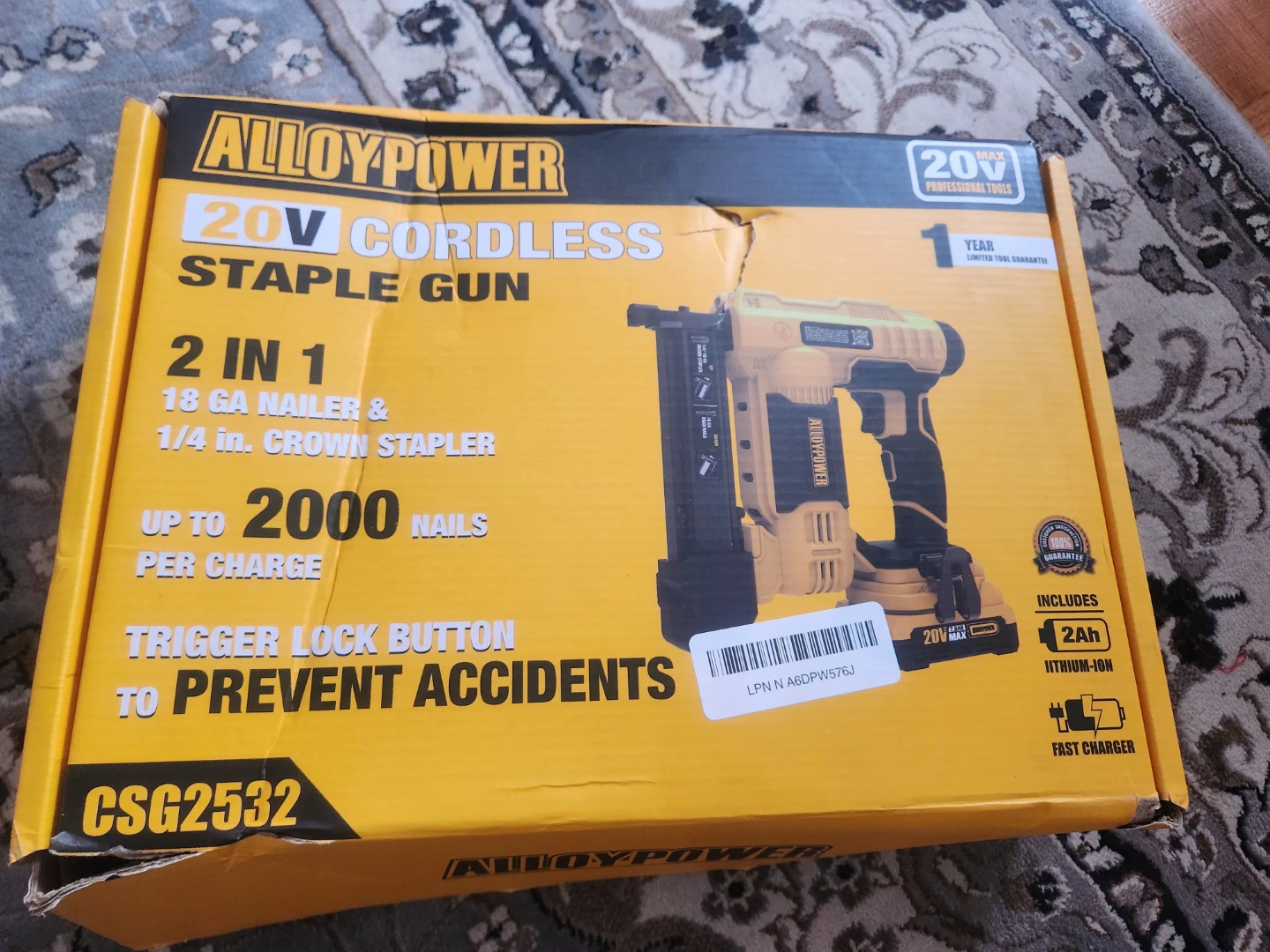 Alloy-Power 20V Cordless Staple Gun & Nailer - photo 2