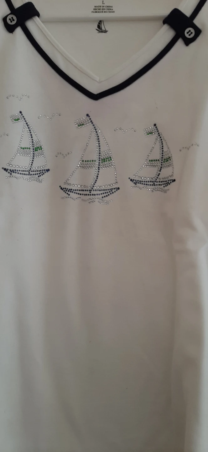 Alfred Dunner White T-Shirt & Nautical Embellishments-Large - photo 2