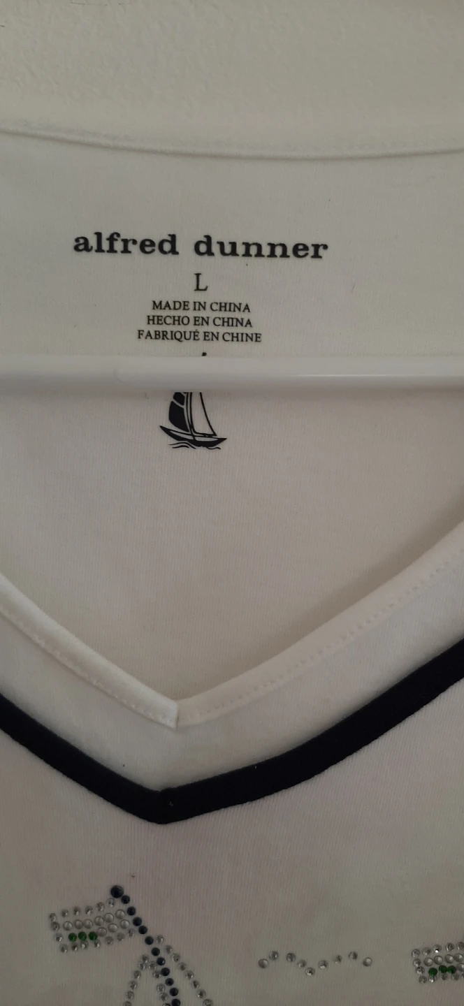 Alfred Dunner White T-Shirt & Nautical Embellishments-Large - photo 3