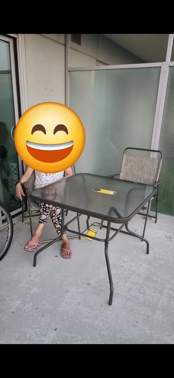 Glass Top Patio Table and Chairs