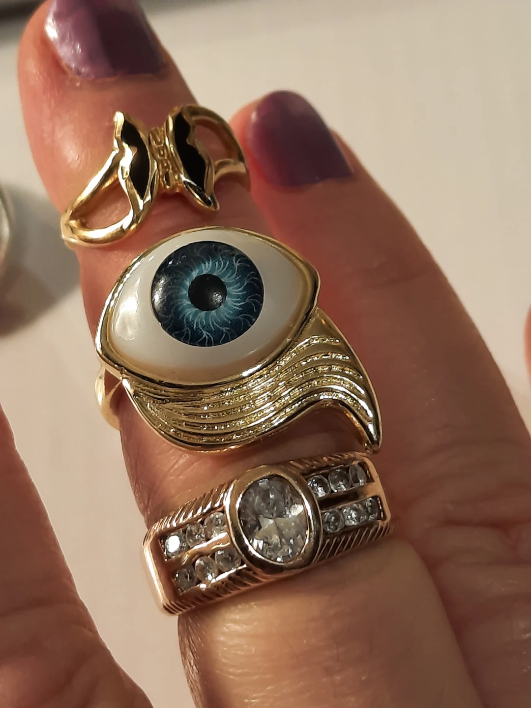 Set of 3 Gold-Tone Rings - one gold filled