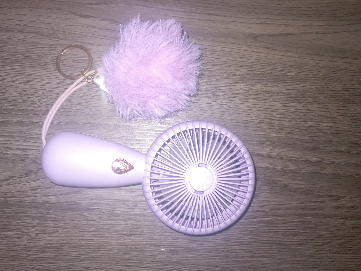 Portable Mini Fan with Fluffy Pom Keychain - photo 2