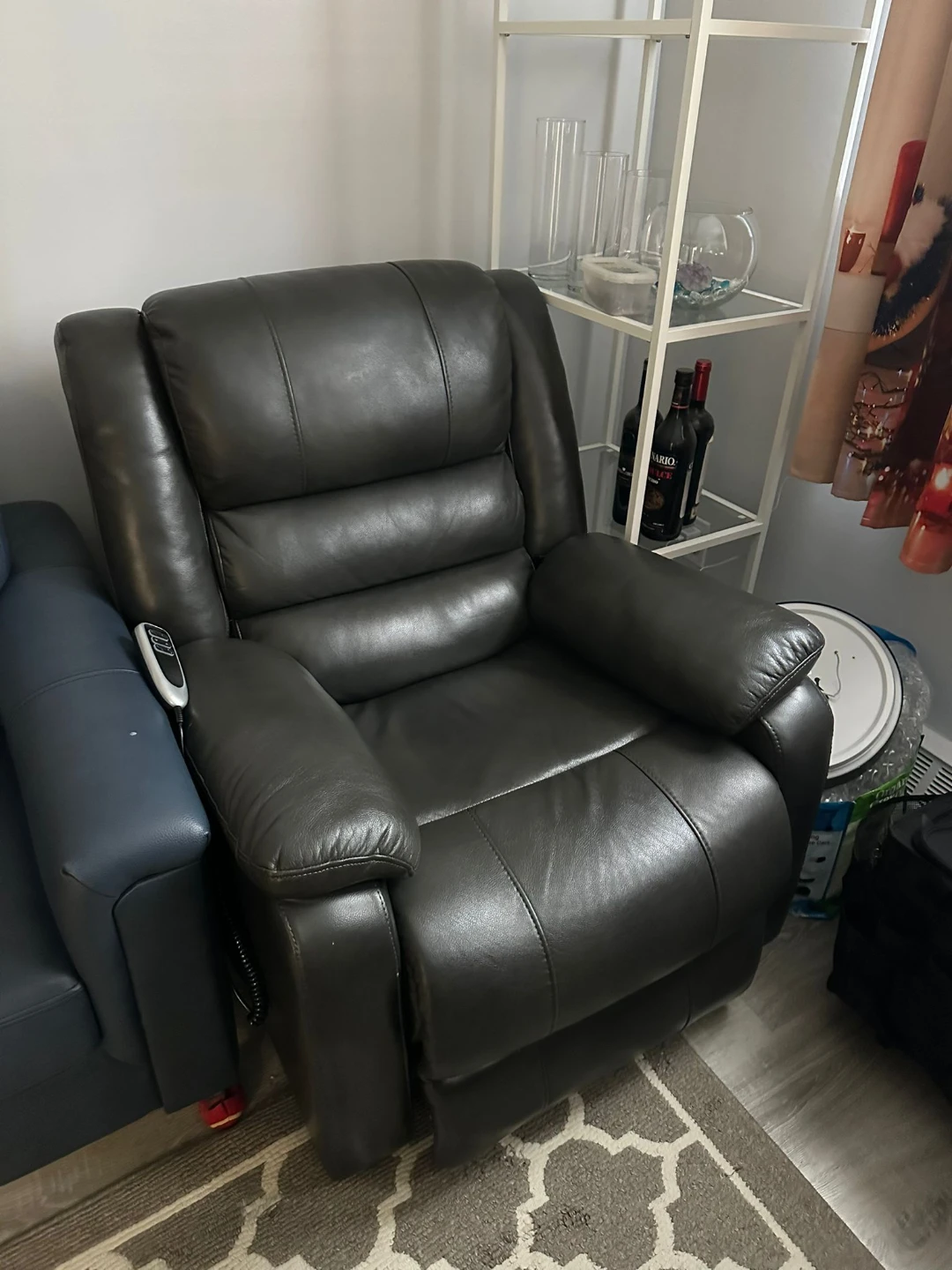 Dark Brown Leather Recliner Chair with Power Lift