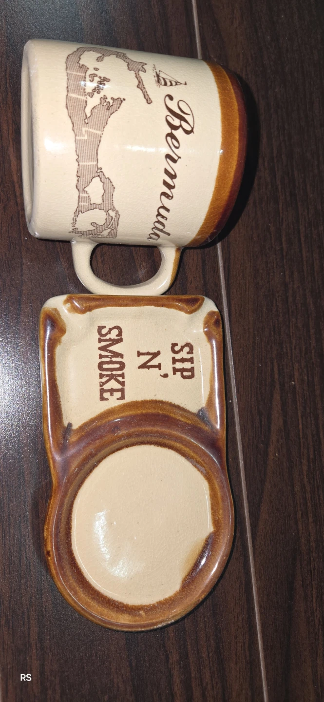 Bermuda "Sip 'n Smoke" Mug and Ashtray set - photo 2