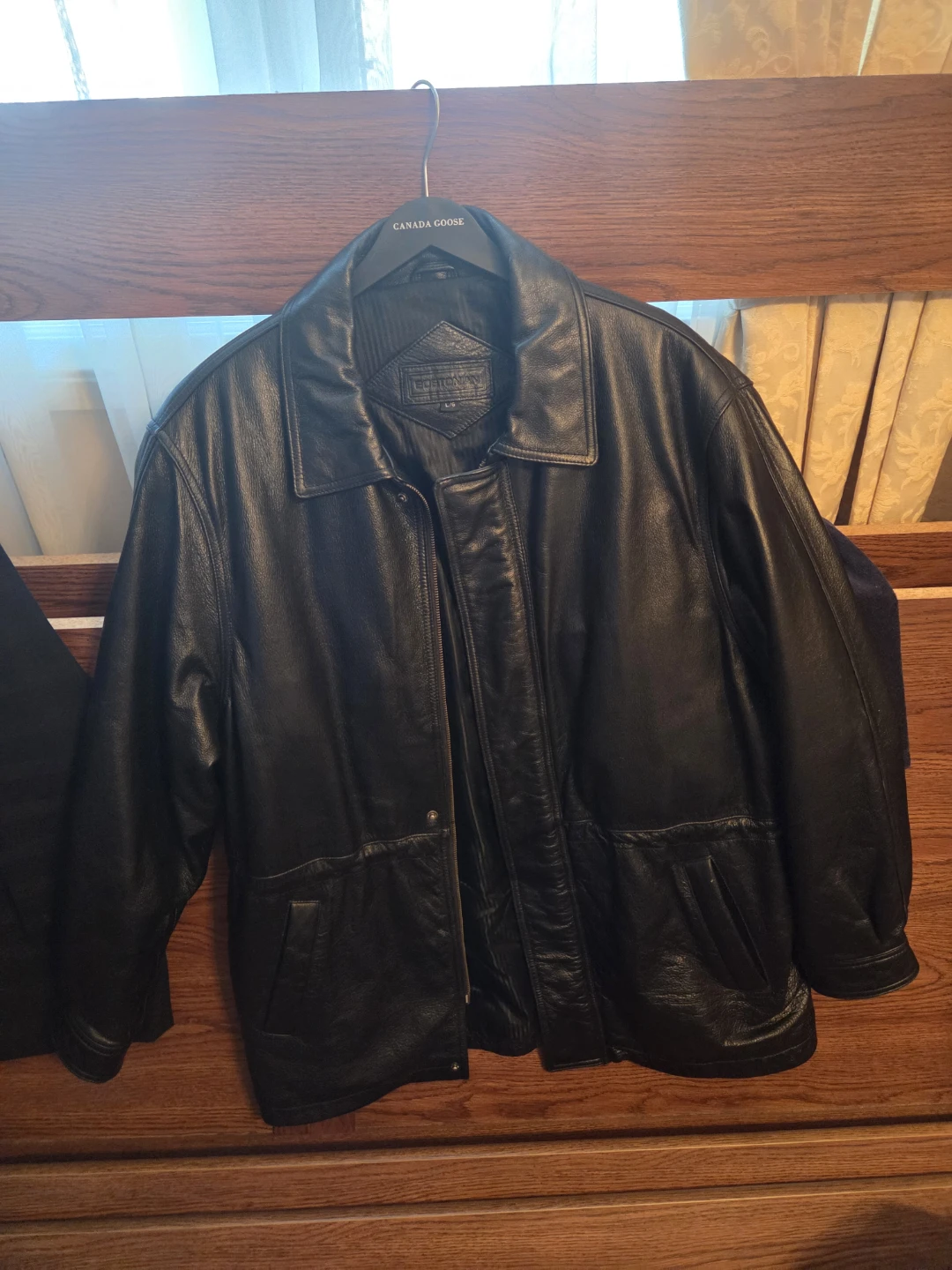 Bostonian Genuine Leather Jacket - Black, Size L/G