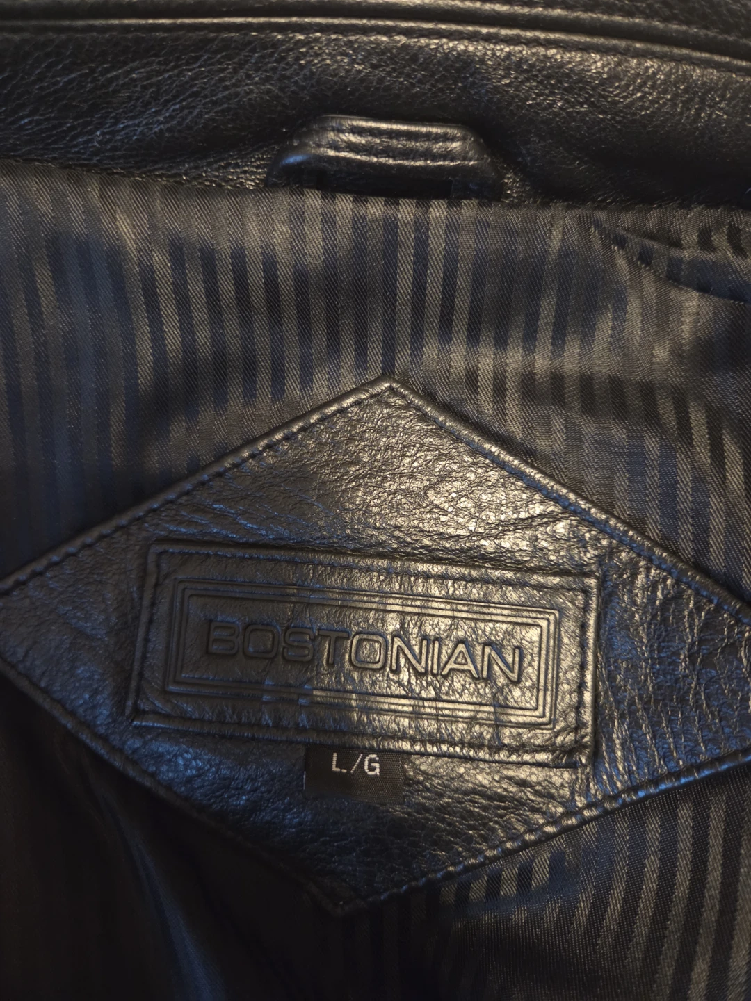 Bostonian Genuine Leather Jacket - Black, Size L/G - photo 3
