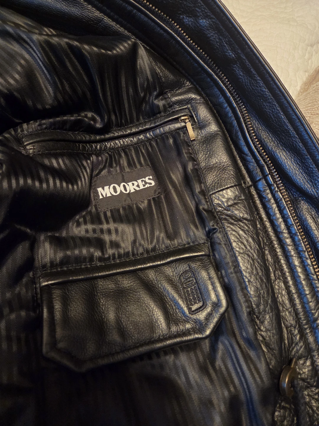 Bostonian Genuine Leather Jacket - Black, Size L/G - photo 4
