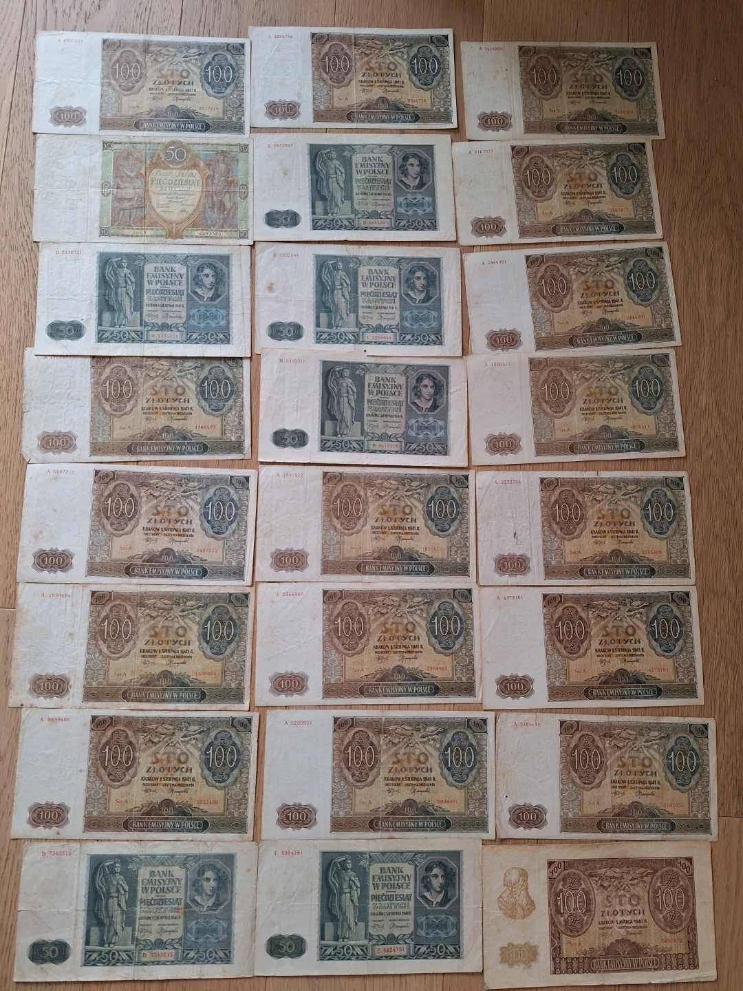 Poland 24 Banknotes from World War 2 era