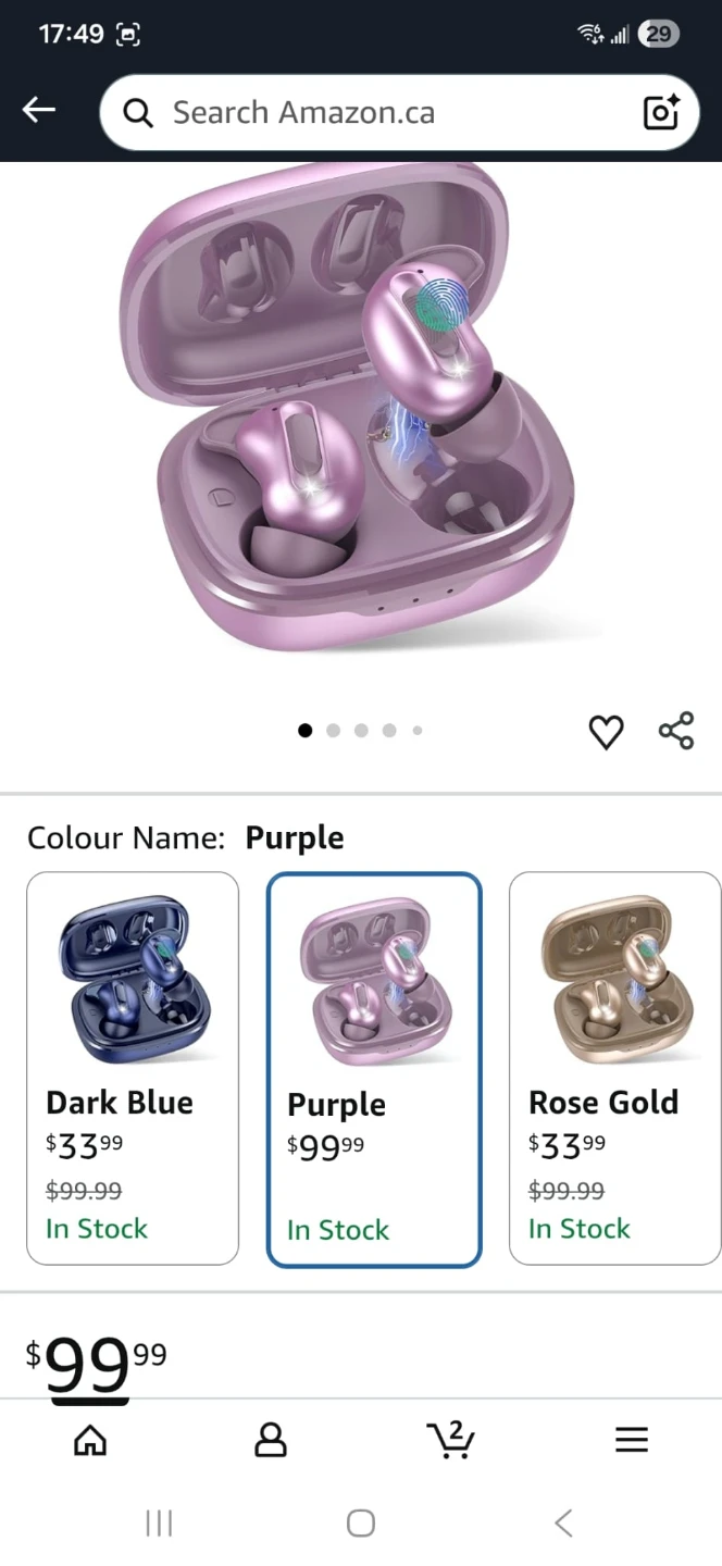 🎵 Sleep Earbuds (Purple) Wireless ANC Hi-Fi